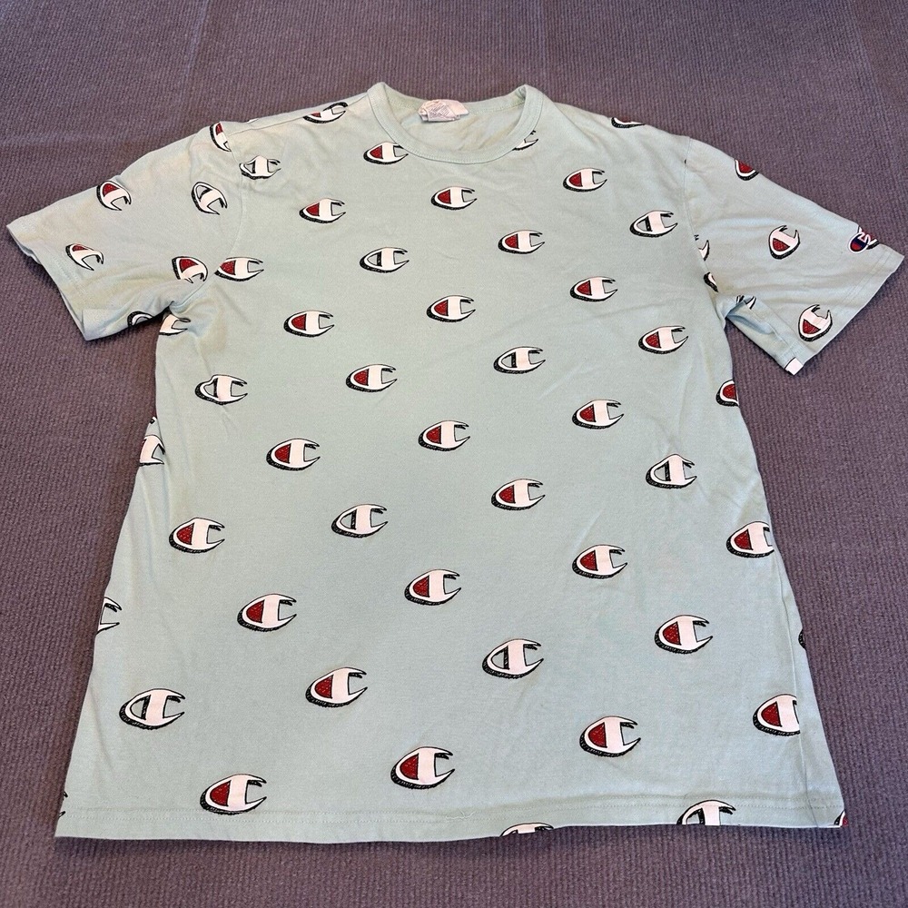 Champion Men's‎ Short Sleeve Large 100% Cotton Vintage All Over Print - Picture 2 of 6
